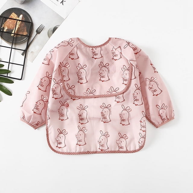 Paraguas para niños, babero impermeable de manga larga, mono impermeable para bebé, ropa de comedor impermeable de tafetán de poliéster para bebé