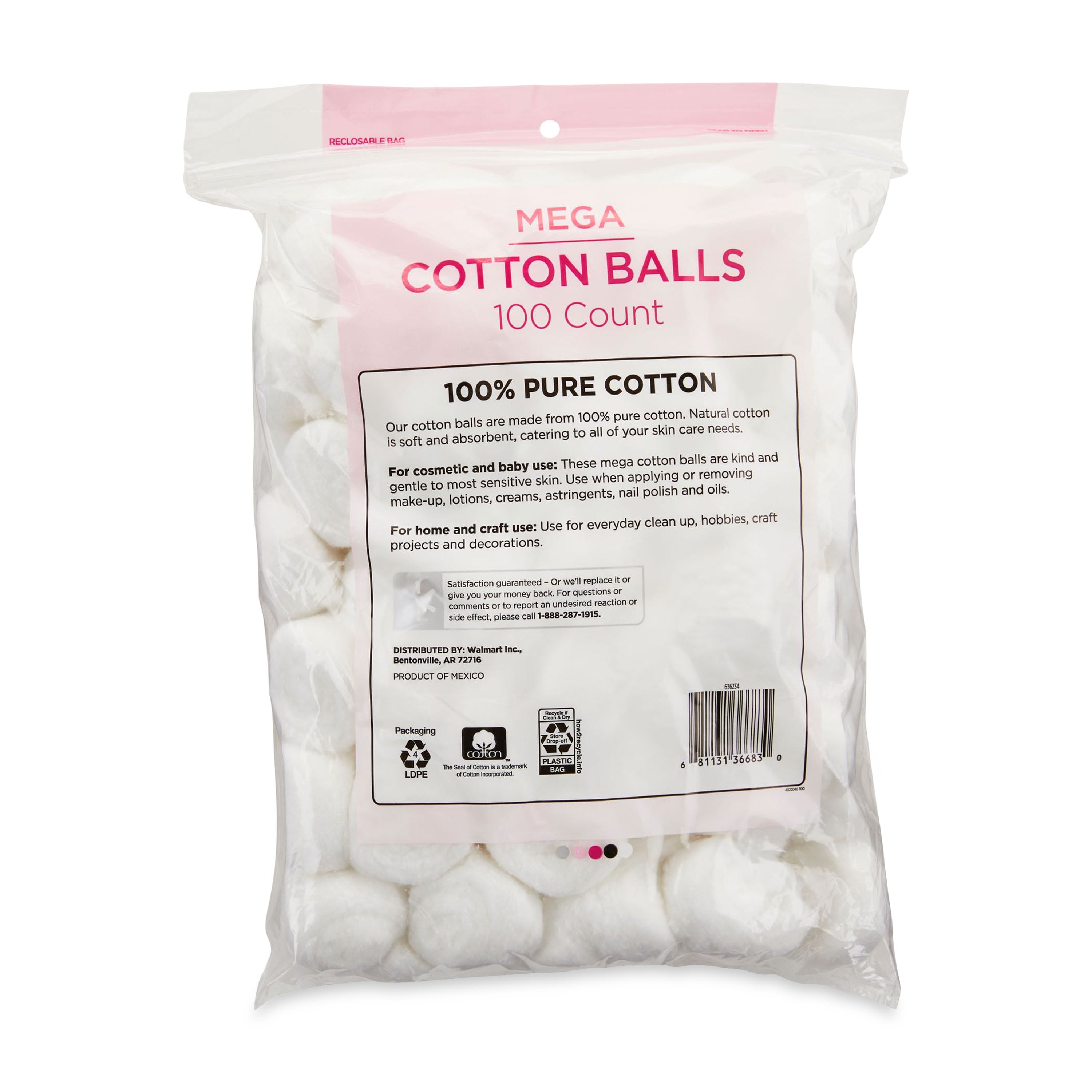 Berkley Jensen Premium Large Cotton Balls, 4 pk./100 ct