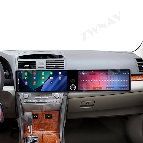 ZWNAV Dual 12.3 inch For Toyota Camry 2007-2011 GPS Navigation Android 13 Car Radio CarPlay Multimedia Player Head Stereo Unit HD Screen