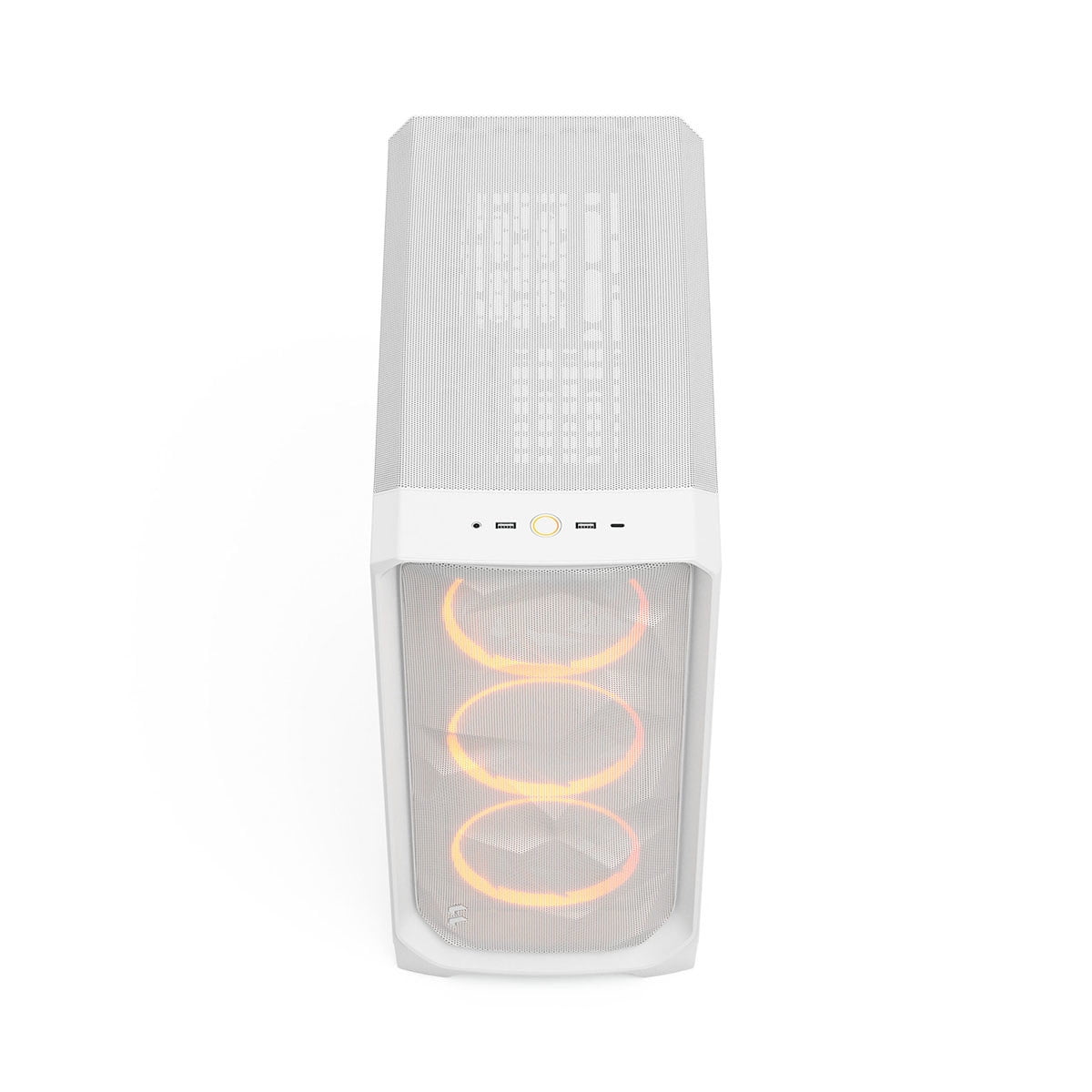 Fractal Design Meshify 3 RGB ATX mATX Mid Tower PC Case - White Chassis with Clear TG Side Panel