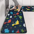 thumbnail image 2 of Kitchen Rugs Sets Of 2,Colorful Dinosaurs Clouds Pattern Anti Fatigue Kitchen Mat Rugs Non Slip Washable,Decorative Kitchen Floor Mats for Kitchen,Sink,Laundry,17"x47"+17"x47", 2 of 5