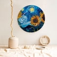 thumbnail image 5 of Daiia Starry Night Sunflower Field Printed Pattern Ceramic Plate Dinner Plates Bone China Decorative Plates with Display Stand Art Ceramic Ornaments for Wall Hanging Decoration-10in, 5 of 6