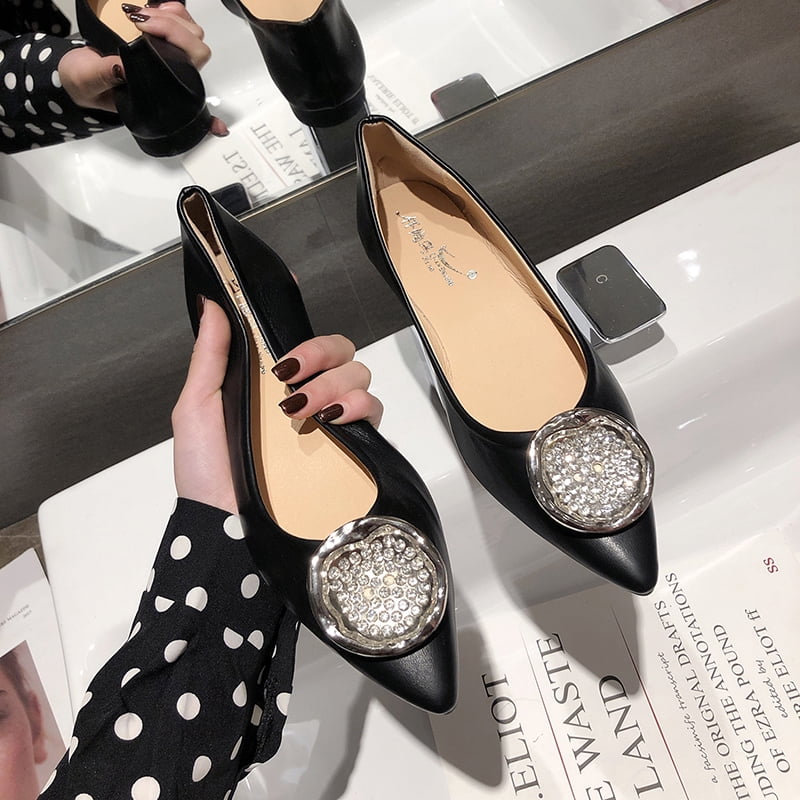 fashion retro pointed shallow flat sole shoes