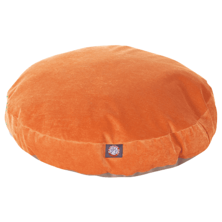 UPC: 0788995508526 | Majestic Pet | Villa Velvet Round Pet Bed For Dogs  Removable Cover  Orange  Medium