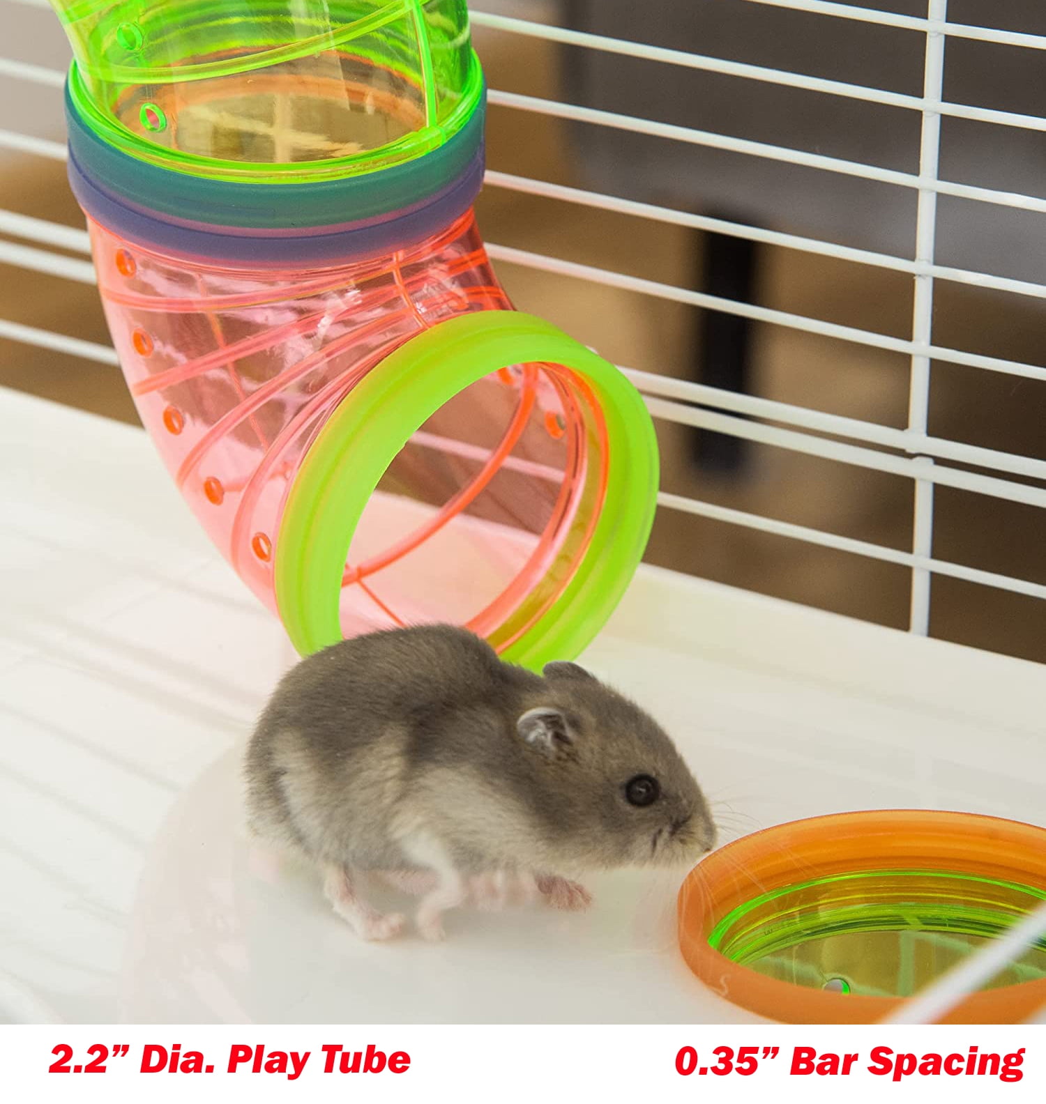 X-LARGE Deluxe 5-Story Easy Setup Sturdy Hamster Palace  Mouse Habitat Gerbil House Critters Mice Home Cage with Complete Set of Accessories Expandable and Customizable Crossover Tube Tunnel