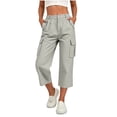 thumbnail image 4 of Cekizud Capri Pants for Women Lightweight Quick Dry Casual Outdoor Hiking Cargo Capris,Sizes S-2XL, 4 of 7
