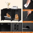thumbnail image 3 of DWANTON Litter Box Enclosure, Cat Litter Box Furniture Hidden, with Scratching Mat, Wooden Cat Washroom Indoor, 31.5" L x 19.7" W x 21.7" H, Dark Gray, 3 of 8