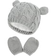 thumbnail image 1 of Conjunto de gorro y manoplas unisex para bebé: punto cálido para niños y niñas pequeños Winter Wonderland, 1 of 7
