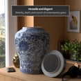 thumbnail image 3 of Red Lantern 24" Floral Blue & White Porcelain Temple Jar, 3 of 8