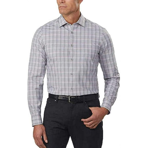 Calvin Klein 4-Way Stretch Dress Shirt in Grey, 15-15.5 x 34/35