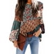 thumbnail image 1 of Sonducket Camisa de poliéster para mujer, blusa bohemia lavable a mano con cuello y mangas lisas para interiores y exteriores, camisas Type7 NO7, 1 of 6
