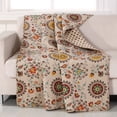 thumbnail image 3 of Andorra Cotton Throw, Throw, Quilted, Multi-Colored, Cotton, Nature / Floral, Cottage/Country, 3 of 5
