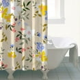 thumbnail image 4 of Waterproof Beautiful Colorful Floral Shower Curtain 72x72 Inch Boho Style Polyester Unique Shower Curtain for Bathroom Hotel Home Decor with 12 Plastic Hooks, 4 of 5