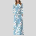 thumbnail image 2 of Ketyyh-chn99 Dresses for Women 2023 Plus Size Womens V-Neck Maxi Dress Sky Blue,L, 2 of 5