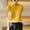 Yellow, variant on Short Sleeve Shirts For Women Sevevn Ladies' Casual Solid Color Short Sleeved Round Neck Knitted Top Shirts For Women Trendy