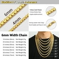 thumbnail image 5 of PROSTEEL 14K Gold Plated Chain for Men Women Stainless Steel Round Link Chain Necklaces 6mm Non-tarnish Hypoallergenic Birthday Valentines Day Jewelry Gift 14 Inch, 5 of 8
