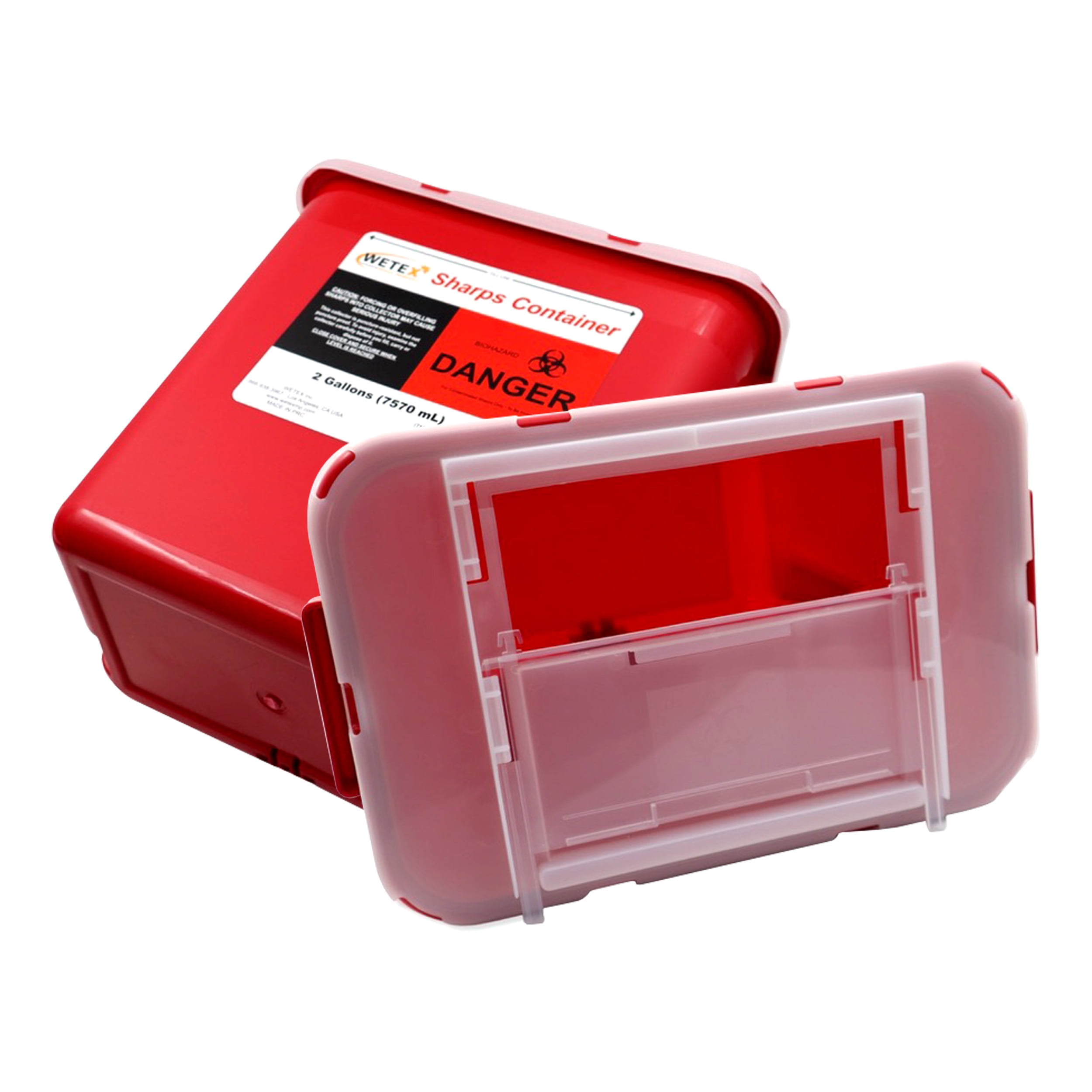 Wetex 24pcs Sharps Container Biohazard Multiple-Use Needle Disposable - Puncture Resistant
