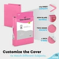thumbnail image 4 of Enday 1.5 Inch Binder 3 Ring Binders with Pockets for Home, Office, School Supplies Organization, Pink 6 Pc, 4 of 7