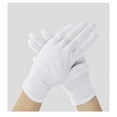 thumbnail image 3 of Guantes de algodón, 5 pares (10 piezas) de guantes de algodón blanco para mujeres y hombres, guantes de algodón elásticos lavables para joyería de monedas secas, color plateado, 3 of 5