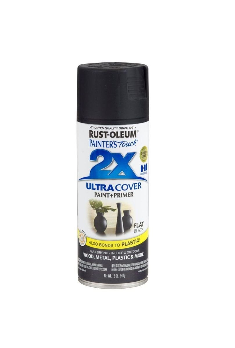 Painter's Touch 2X 12 Oz Black Flat Cover Spray Paint [Set of 6]