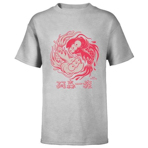 The Simpsons Koi Blinky Yin Yang Japanese - Short Sleeve T-Shirt for Kids – Customized-Athletic Heather