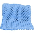 thumbnail image 3 of Hand Knitted Chunky Blanket Throws:Weighted Knit Blanket Throw,Handmade Chunky Yarn Blanket for Sofa and Bedroom,Soft Thick Knit Throw Blanket,Fluffy and Cozy,47×70 Inch (Blue), 3 of 7