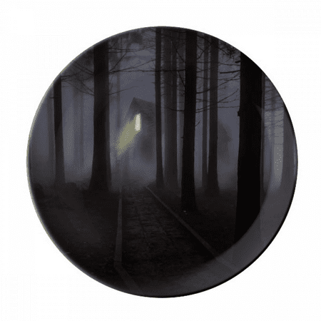 

Night Dark Forestry Science Nature Scenery Plate Decorative Porcelain Salver Tableware Dinner Dish