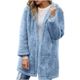 thumbnail image 5 of School Outfits for Teachers Jacket for Women Trendy Women Warm Soft Fleece Jacket Casual Comfy Jacket Fuzzy Hooded Cardigan Outerwear Tops Women Coats Winter My Items My Order, 5 of 9