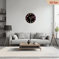 thumbnail image 6 of A 10-inch 2D flat "Neon Cocktail" theme wooden circular wall clock, suitable for decoration in bedrooms, living rooms and offices. It is an ideal gift for Christmas and New Year., 6 of 7