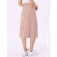 thumbnail image 3 of DARING DIVA Women's Denim Split Back Pockets Midi Jean Skirts M Pink, 3 of 7