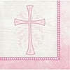 Divinity Pink Cross 16 Ct Beverage Napkins Baptism Confirmation Communion Christening