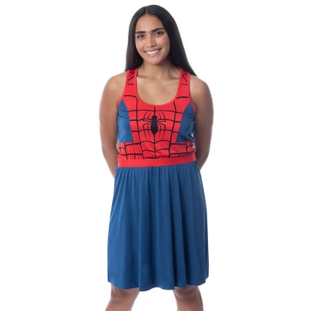 

Marvel Women s Spiderman Pajamas Costume Nightgown Sleep Pajama Dress (XL)
