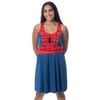 Marvel Womens' Spider-Man Spidey Suit Costume Nightgown Sleep Pajama Dress (XS)