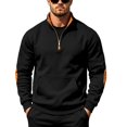 thumbnail image 4 of Homeyce 3/4 Zip Pullover Mens Casual Mock Neck Fleece Sweater Collar Long Sleeve Warm Pullover Fall Winter Fashion 2026 Loose Fit,Black XL, 4 of 5