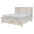 thumbnail image 4 of Traditional Style 1pc Queen Size Bed Footboard Storage Wire-Brushed White Finish Bedroom Furniture, 4 of 4