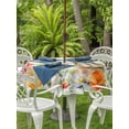 thumbnail image 2 of Outdoor Tablecloth with Umbrella Hole and Zipper, Sage Green Easter Round Table Cloth 60 Inch Waterproof Tablecloth, Bunny Spring Floral Checkered Picnic Table Cover for Patio Camping, 2 of 7