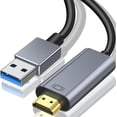 thumbnail image 1 of USB to HDMI Cable, Built-in Drivers, 6FT USB A to HDMI Male Cable HD 1080P Monitor Converter Cord with Audio for Desktop, Laptop, Monitor, Projector, HDTV Compatible with Windows 8/8.1/10/11, 1 of 8