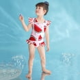 thumbnail image 2 of Ugoldhm Girls One Pieces Swimsuit UPF 50+ Sun Protection Kids Cute Swimwear Ruffle Swim Suits 6Months-4Years, 2 of 9