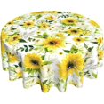 thumbnail image 1 of Sunflower Watercolor Floral Round Tablecloth 60 Inch Yellow Flower Summer Tablecloths for Round Tables Waterproof Polyester Round Table Cover Anti-Slip Table Cloth for Dining Room Indoor Outdoor, 1 of 6