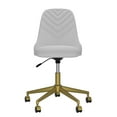 thumbnail image 4 of VECELO Office Swivel Chair, Upholstered Desk Chair with Adjustable Height, Rolling Task Computer Chair Makeup Vanity Chair, White, 4 of 7