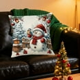 thumbnail image 4 of Snowman Christmas Throw Pillow Cover 18x18 Inch, Festive Red and Blue Holiday Decor Pillowcase with Snowman Scene for Sofa Cushion D, 4 of 6
