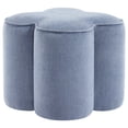 thumbnail image 6 of Zesthouse 18.5″ Linen Fabric Ottoman, Modern Ottoman Coffee Table for Living Room, Flower Shaped Foot Stools, Upholstered Footrest Stool for Couch, Blue, 6 of 9