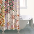 thumbnail image 4 of Pioneer Flower Floral Print Pattern Shower Curtain 36"x72" ,Bathroom Decorative Shower Curtains Set with 12 Hooks,Modern Waterproof Washable Shower Curtain, 4 of 6
