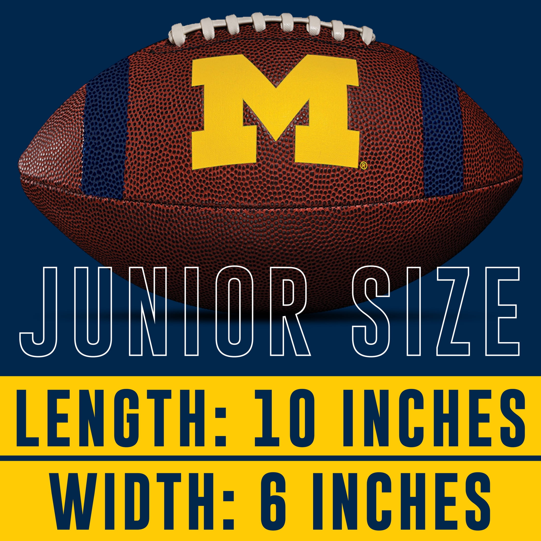 Franklin Sports Michigan Wolverines Kids NCAA Youth Football - Official College Team Junior Footballs with Team Logos for Kids - Kids Junior Size PVC Football - Backyard + Tailgate Ball - 8.5"