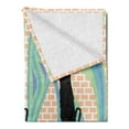 thumbnail image 2 of Urban Graffiti Soft Flannel Fleece Blanket, Silhouette of Teenage Graffiti Artists Spraying on Pastel Toned Brick Walls, Cozy Plush for Indoor and Outdoor Use, 50" x 70", Multicolor, by Ambesonne, 2 of 5