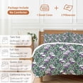 thumbnail image 6 of 3 Piece Purple Green Flowers Duvet Cover Set Twin Size, Microfiber Comforter/Quilt Cover with Corner Ties and 2 Pillowcases, Watercolor Pastoral Botanical All Season Soft Bedding with Zipper Closure, 6 of 8