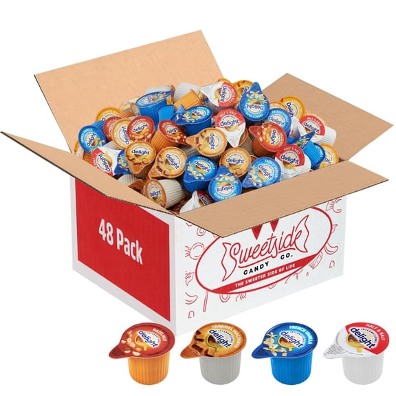 Coffee Creamer Singles Variety Pack, 48 Count Individual Liquid Creamer Pods, Hazelnut, French Vanilla, Caramel Macchiato & Half and Half, Non-Refrigerated Coffee Creamers for Home, Office & Travel