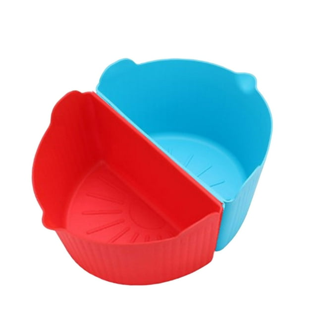 Pedty Doublé de Silicone avec 2 Pcs (un Bleu et un Rouge), Réservoir de Cloison en Silicone pour Mijoteuse Mijoteuse Séparateur en Silicone pour Mijoteuse Réservoir en Silicone pour Mijoteuse