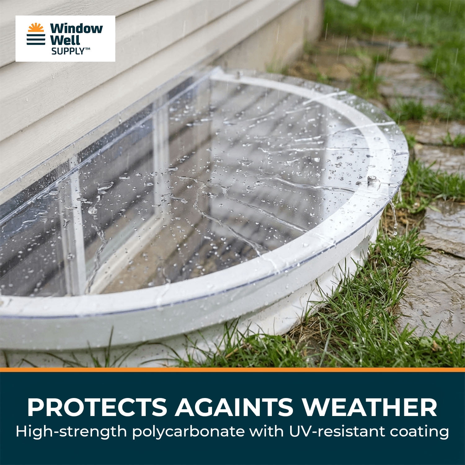 "Just Cover It" Window Well Cover (Polycarbonate, 40" Width x 17" Length)