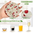 thumbnail image 3 of 6 Pcs Flowers Cherry Print Drink Coasters with Holder Absorbent Coaster Sets Cup Heat-Resistant Hot Pads Mats for Bar Table Protection, 3 of 7